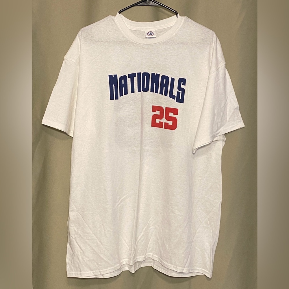 Washington Nationals  Juan Soto #25 White Delta Pro Weight T-Shirt Adult XL